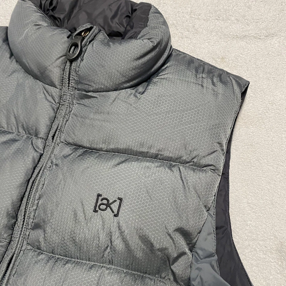 Burton AK Down Puffer Vest Small Gray Pockets Ski Outdoors Quilted - Image 4 of 4