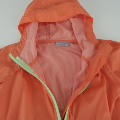Columbia Hooded Long Sleeve Windbreaker Jacket Girls XXS (4/5) Orange Lime Green - Picture 5 of 7