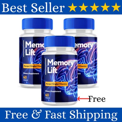 Memory Lift Brain Maximum Support Supplement Pills Advanced Formula 180 Capsules