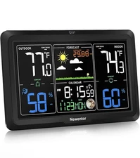 Newentor Weather Station Wireless Indoor Outdoor, Indoor Outdoor Thermometer ...