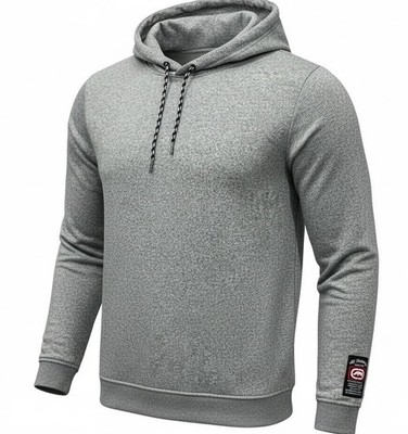 Ecko Unltd NWT Heather Gray Hoodie Mens XL Minimal Streetwear Essential Pullover
