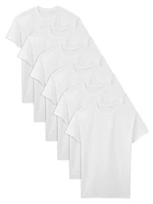 Fruit Of The Loom Men's Classic White Crew Neck T-Shirts - 6 Pack 3XL