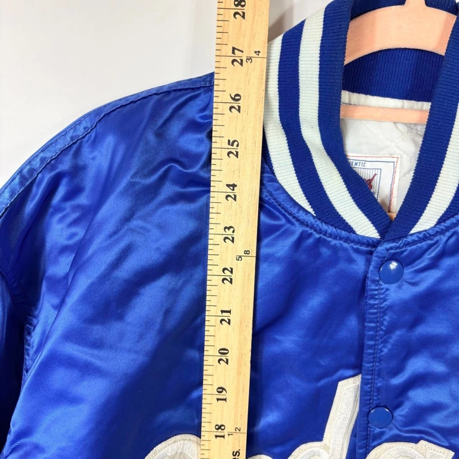 Rare Vintage LA Dodgers Starter Satin Bomber Jacket MLB Blue White XL 90s image 4