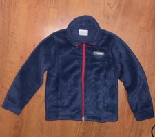 Kid's Columbia Full Zip Fleece Jacket, XXS 4-5 , Navy Blue, 2 Zippered Pockets