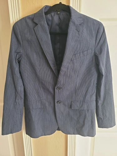 Banana Republic 36S Sport Coat Blazer Jacket Blue Navy Pin Stripe Cotton Blend 