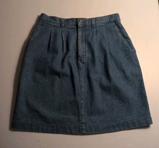 Lee Vintage Size 10 Medium Acid Wash Denim Pleated Skirt Retro Streetwear