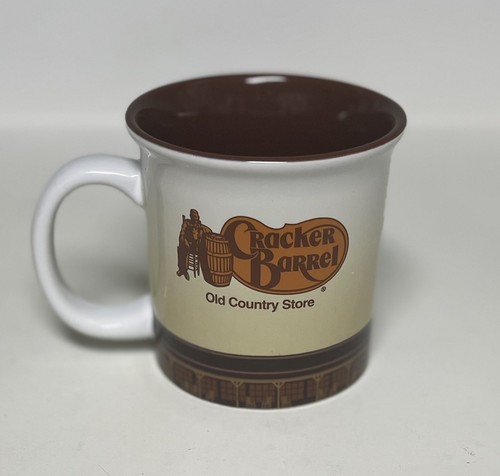 Cracker Barrel 14 Unzen Kaffeebecher Schaukelstuhl Vintage Logo Man & Barrel wird nicht mehr hergestellt