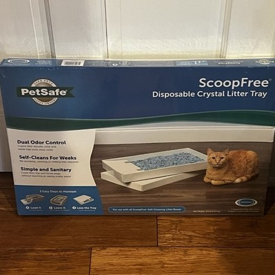 Pet Safe Scoop Free Disposable Crystal Litter Tray w/ Lid & Crystals, NEW SEALED