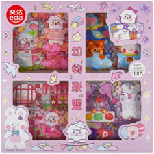 Kawaii Animal Cute Scrapbook Stickers - 100 Sheets Cartoontransparent Stickers f