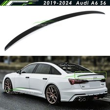 For 19-24 Audi A6 S6 C8 Sedan S Style Glossy Black Rear Trunk Spoiler Lip Wing