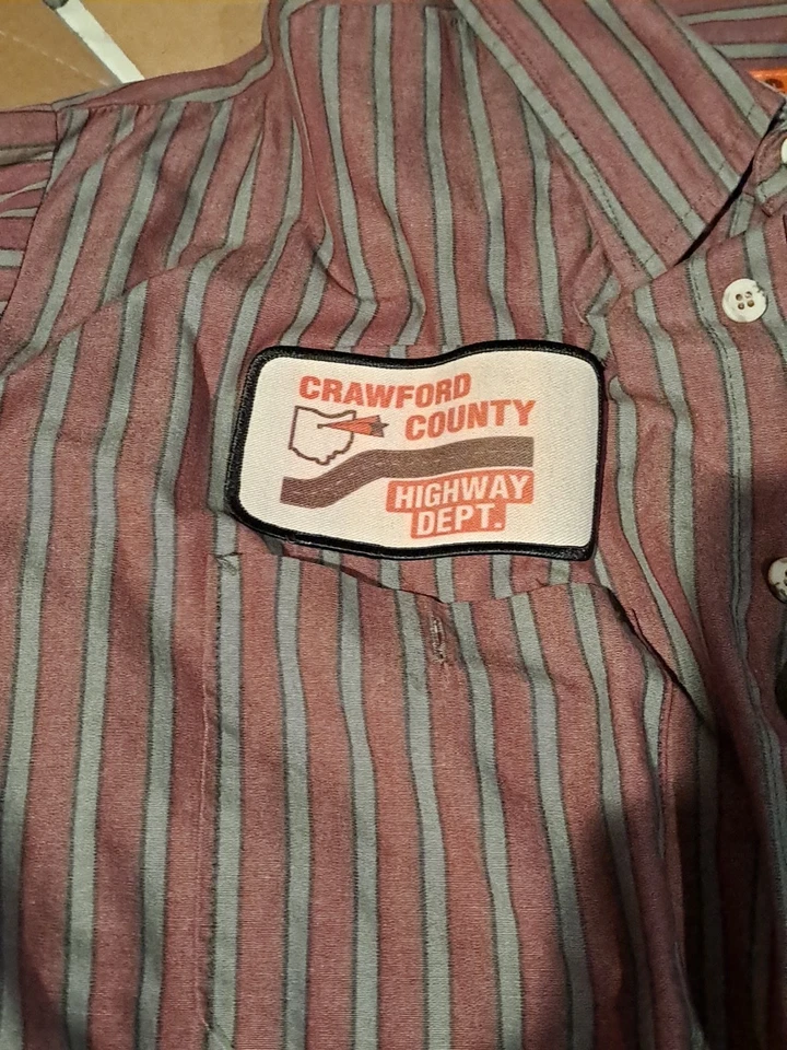 Crawford County Highway Department Fish Uniform Shirt Mens 2XL Recycled Long Slv - Image 2 of 4