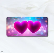Lovely Love Hearts Graphic Personalized Name License Plate Custom Made Auto Tag