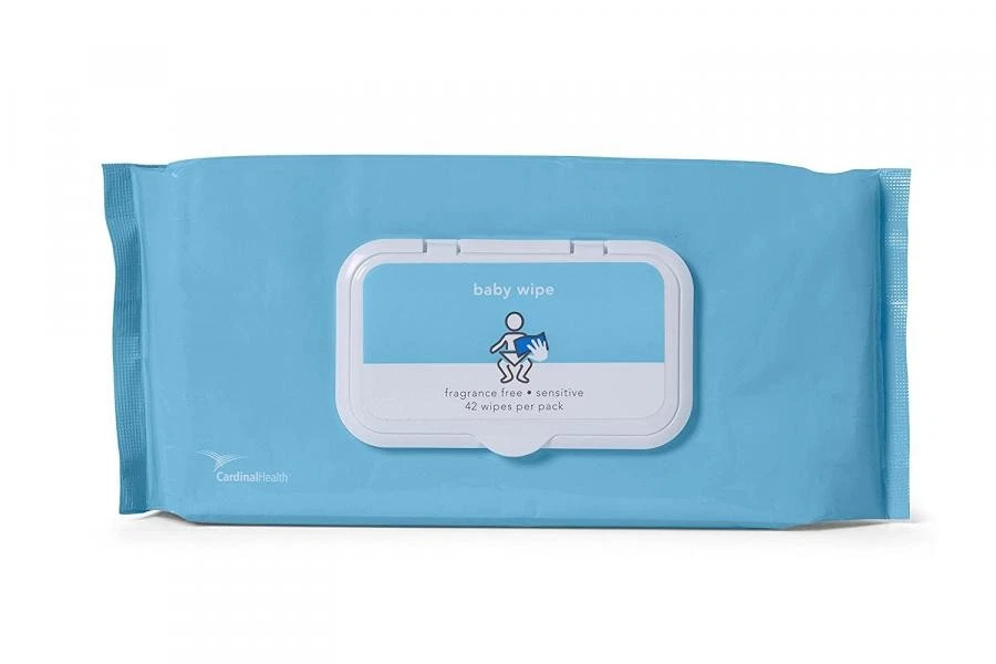 Cardinal Health Baby Wipe Sensitive Fragrance-free 42 Wipes Per SoftPack 24 Ct
