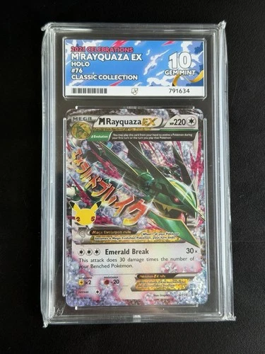 Pokémon TCG Ace 10 Rayquaza EX Celebrations Card 76/108 Perfect Subgrades Mint