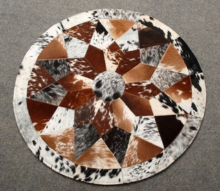 Cowhide Round Patchwork Carpet Handmade Cowhide Carpet (36"x36")Home Décor 90