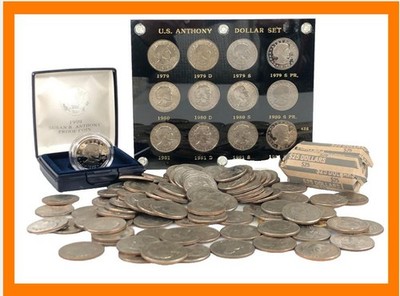 2x Any Date 1979 1980 1981 1999 Random Susan B. Anthony Dollars ~ P D S Dollar
