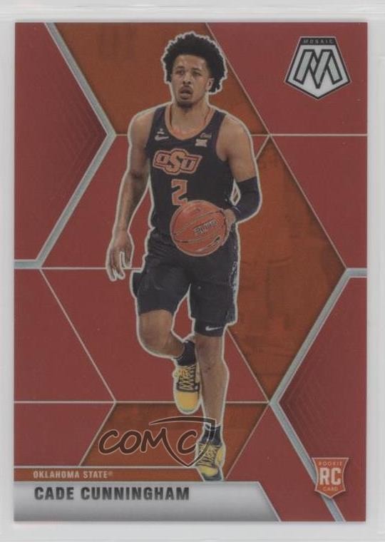2021-22 Panini Chronicles Draft Picks Mosaic Red 68/149 Cade Cunningham #251 1t5