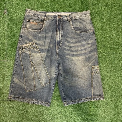 Vintage Y2K Pepe Jeans London Embroidered Denim Shorts 40 Baggy Skater Hip Hop - Image 1 of 4
