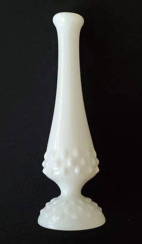 Fenton Milk Glass Hobnail Bud Vase Pre-logo 8” Tall