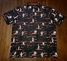 Puma Mattr Polo Golf Shirt Mens XLarge Bushland Black Intense Red Cactus