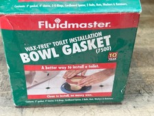 Fluidmaster Wax Free Toilet Installation Bowl Gasket 7500 w/ bolts NOS
