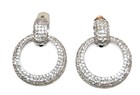CINER Diamante Pave Crystals Pendant Doorknocker Clip Earrings — photo 8