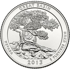 2013 America The Beautiful $ Quarter Dollar  Great Basin (NE) D mint BUNC coin