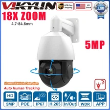 VIKYLIN 5MP 18X Zoom IR PTZ IP Camera Mic Speaker Auto Tracking Waterproof POE