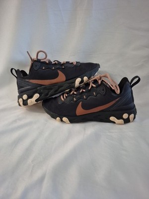 Nike React Element 55 Size 6 Womens Oil Grey With Echo Pink Shoe Sneaker Used