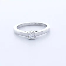 Side Stone Engagement Ring Classic Platinum 0.28 CT Round Natural Diamond G SI1