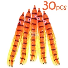 30pcs Fish WOW!®  5" Squid Skirt orange yellow Octopus Hoochies Crinkle trolling