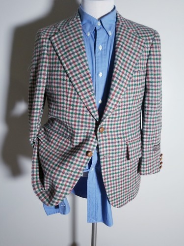 38S SCOTLAND Chaps Ralph Lauren wide lapel Check Tweed Jacket Blazer Sport Coat - Picture 2 of 8