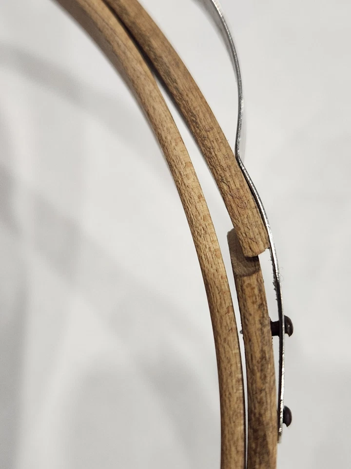 Vintage 8" PRINCESS Wood Round Embroidery Hoop Metal Bow Tension USA - Image 3 of 4