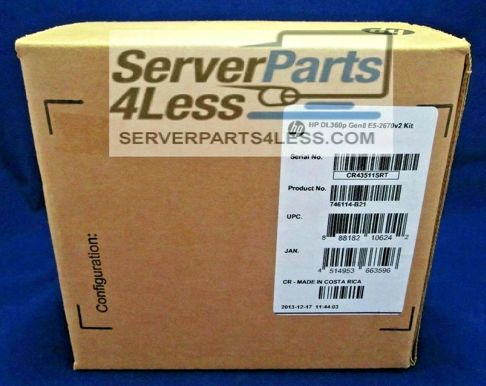 746114-B21 HP E5-2670V2 DL360P GEN 8 PROCESSOR KIT 712508-B21 **NEW RETAIL** - Image 3 of 4