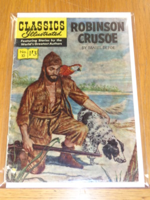 CLASSICS ILLUSTRATED #10 VG- (3.5) ROBINSON CRUSOE HRN 153 BRITISH