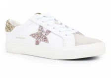 New VINTAGE HAVANA Cora White Multi  Women's Sneaker Shoes Glitter Size 10 M