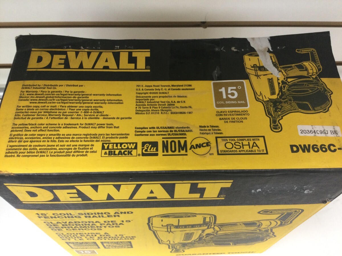 DEWALT DW66C-1 COIL SIDING AND FENCING NAILER (EZ4001689