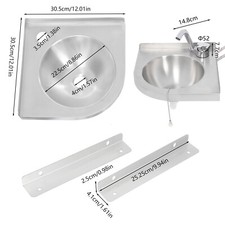 RV Caravan Camper Stainless Steel Hand Wash Basin Kitchen Triangular Sink Faucet
