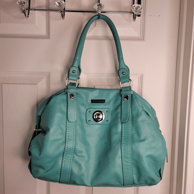 teal leather purses