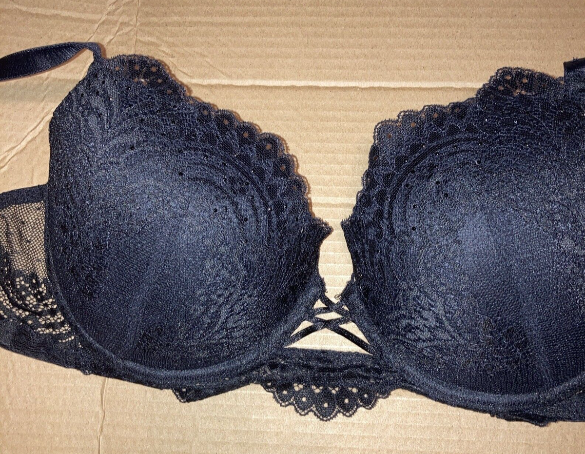 LA SEUZA SEXY BRA WOMENS SIZE 38C black padded under wire demi