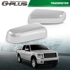 Mirror Cover Fit For 2009-2014 Ford F-150 Driver & Passenger Side Chrome Plastic
