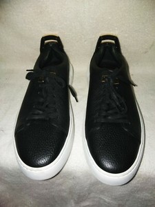 mens black leather low top sneakers