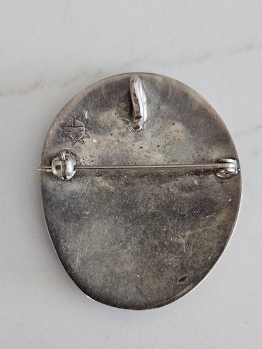 Vintage Native American Hopi Silver Overlay Pendant Pin 14.3 grams - Picture 3 of 5