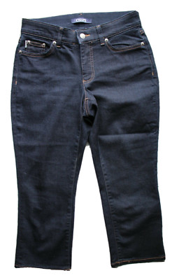 Chaps Women's Blue Denim Capri Stretch Waistband Jeans ~4~ RN 41381