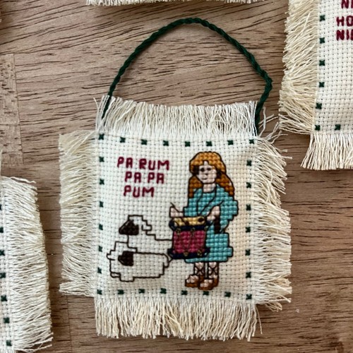 Christmas Carols Nativity Cross Stitch Ornaments Set Of 6 Beautifully Made - Picture 6 of 9