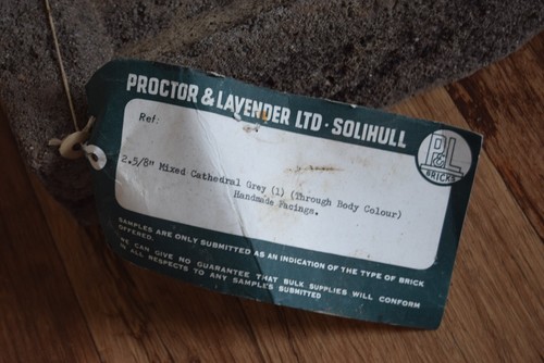 Vintage Antique Brick Sample PROCTOR AND LAVENDER Solihull local history RARE !! - Picture 2 of 8