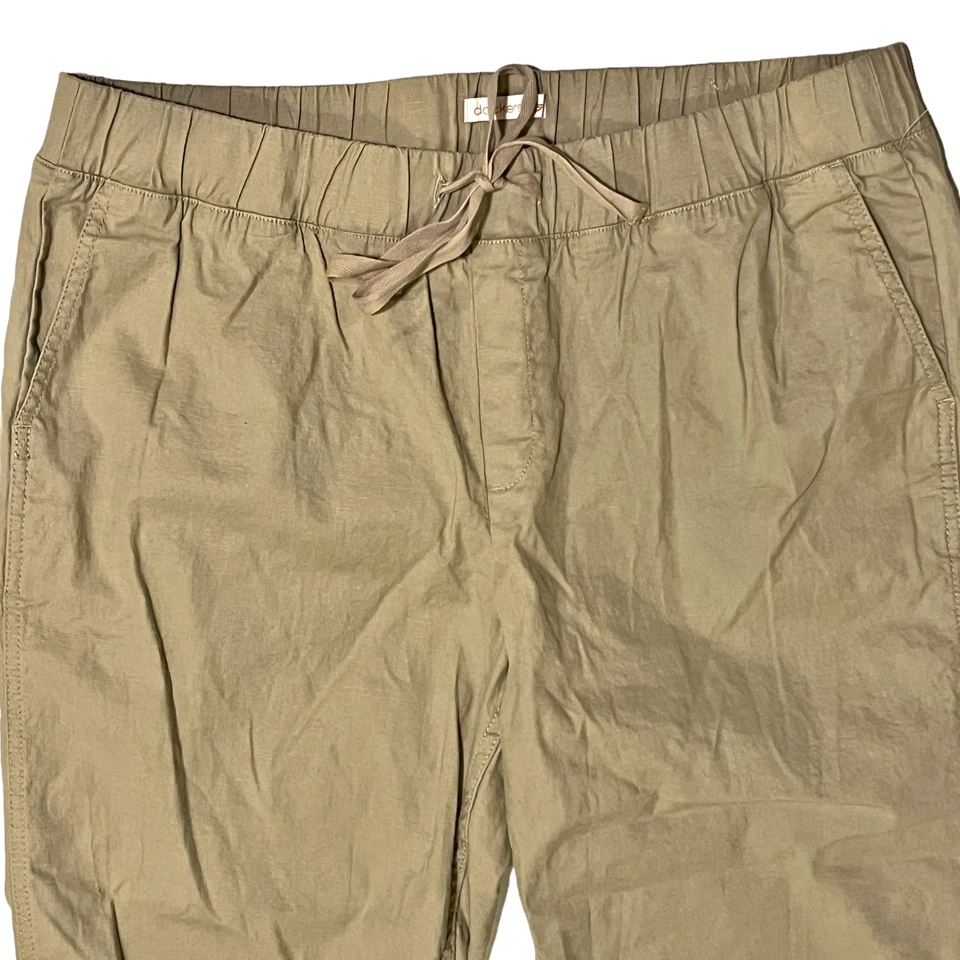 Dockers Linen Blend Ankle Pants Size 16 Beige Elastic Drawstring Waist Pockets - Image 4 of 4