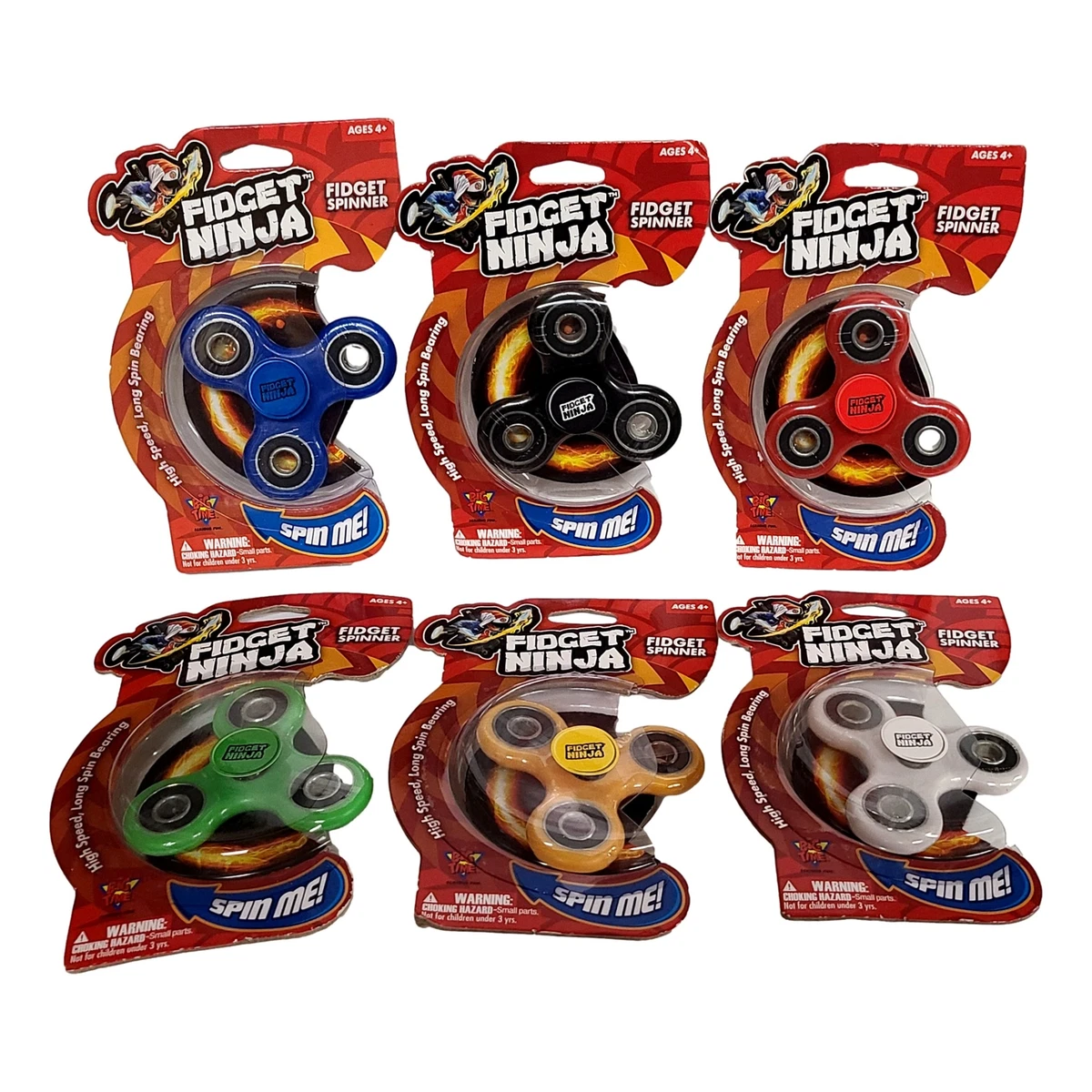 Fidget Ninja Spinner With Ninja Grips orange New In Package Big Time Toys  Inc.