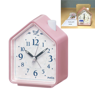 Seiko Analog Alarm Clock Chirping Bird Pink NR434P Nature sound