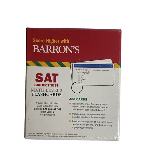 SAT Subject Test Math Level 2 Flashcards (Barron's Test Prep). SEALED. UNOPENED! - Picture 2 of 2
